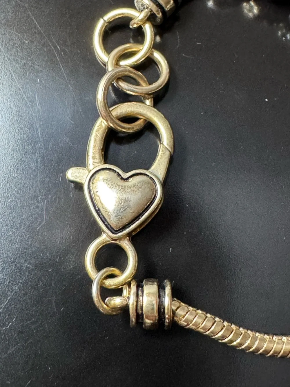 Whimsical Charm Bracelet Gold Tone Pink Rhinestones Hearts Girlhood Charm Chaos